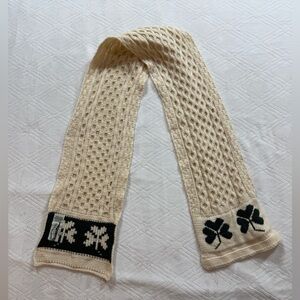 aran crafts Ireland 100% merino wool scarf Chunky Knit Fisherman Winter Clover
